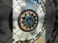8mm教会建築ステンド グラスの芸術の窓は装飾的なガラス注文パターンにパネルをはめる