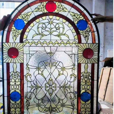 66256☆ステンドグラス 硝子 ガラス 教会 洋館 窓枠 建具 オーダー